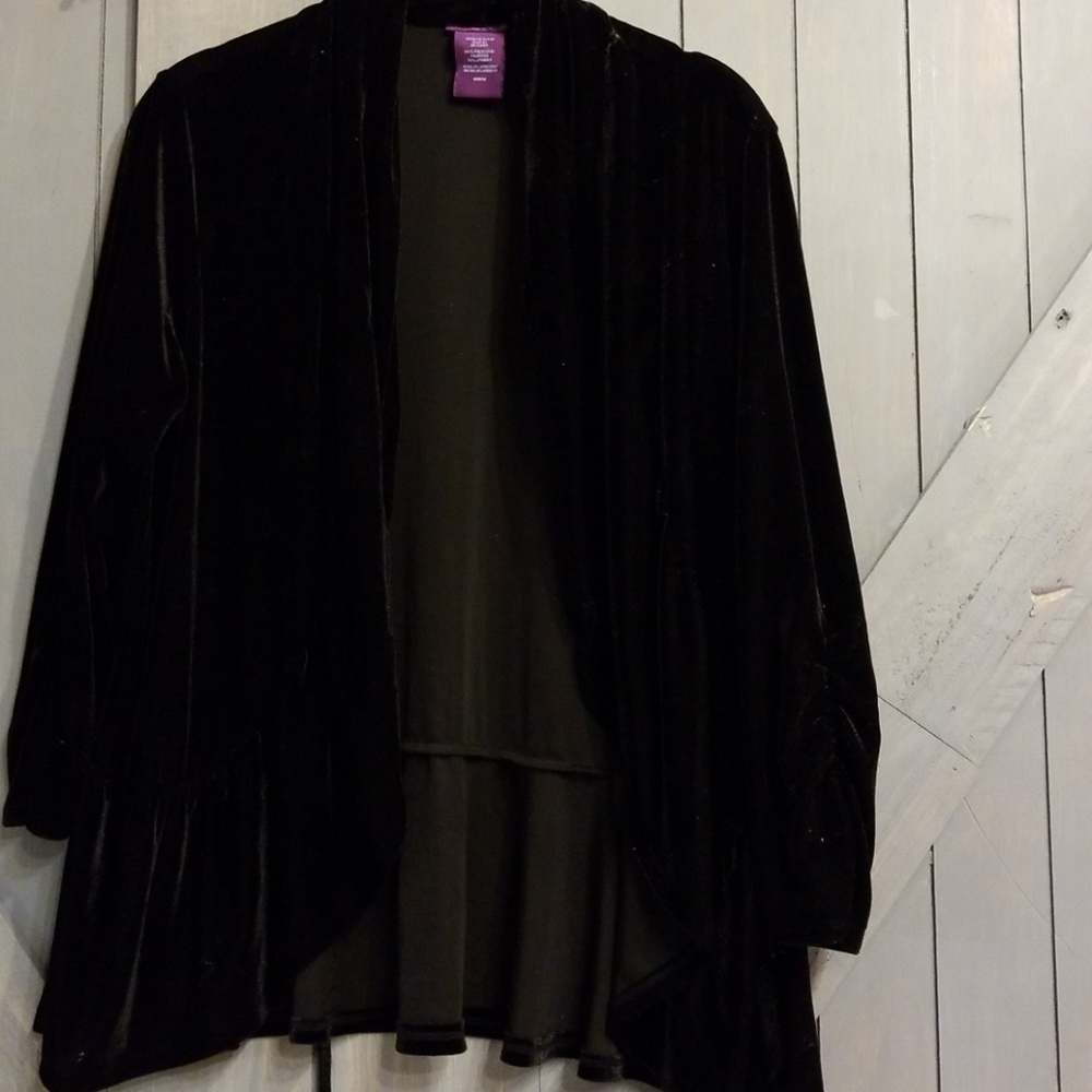 Velour black, beautiful addition to your closet!